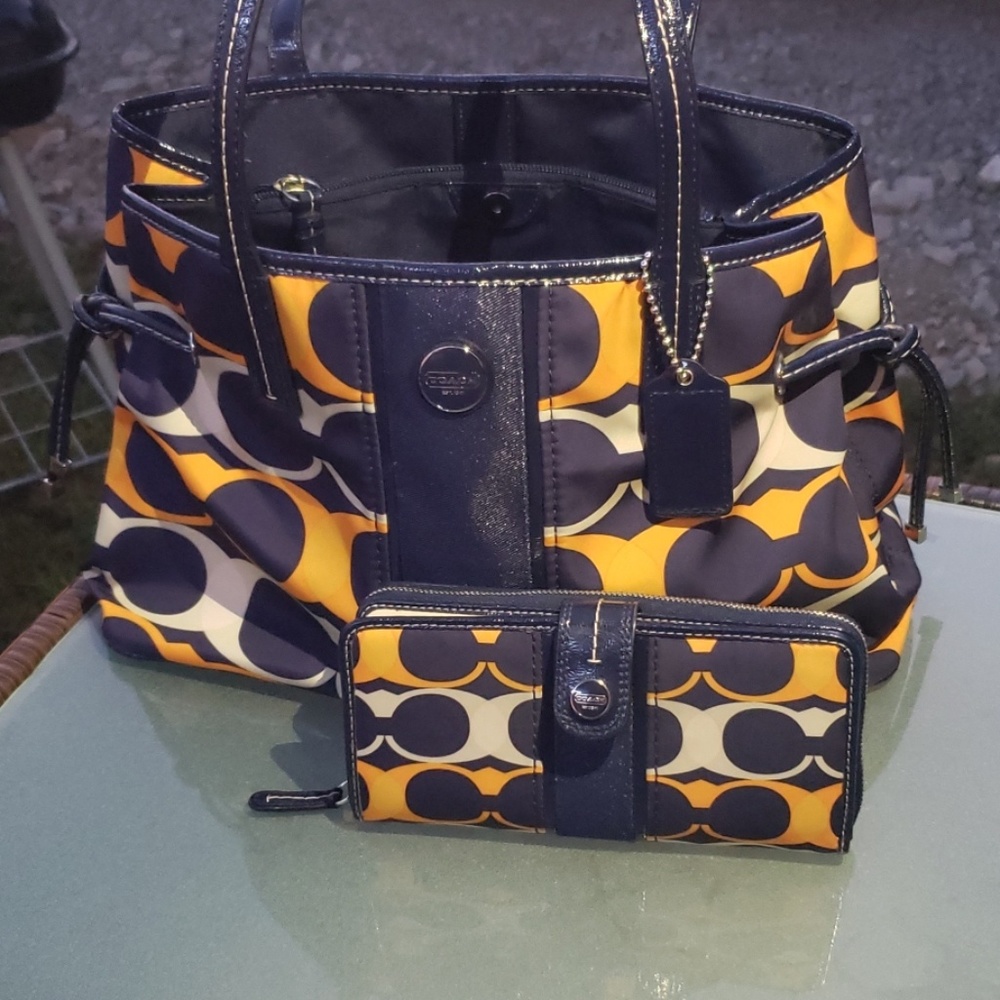 Authentic Coach handbag and wallet
